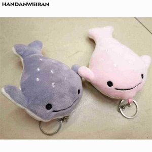 2 pièces Mini peluche tête plate requin jouet petit pendentif mignon sourire doux peluche baleine jouet cadeaux série animaux marins 12 cm J220729