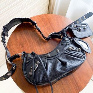 Conjunto de 2 piezas Bolso bandolera para motocicleta Bolsos de diseño para hombre para mujer Media luna Bolso vintage de lujo LE CAGOLE con monedero bolso de mano bolso de hombro vender bien bolsos