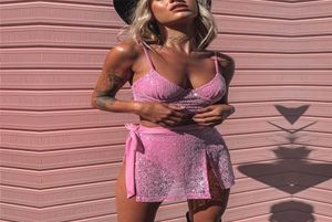 2 -delige set dames festival kleding twee stukken sets sexy crop tops en rokken set co -ord tracksuits roze matching sets4140363