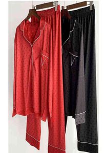 2 -delige set dames pyjama's ronde stip satijn zijden pyjama's lange mouw loungewear home cloes 2022 drop j2207305276237