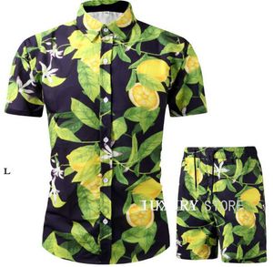 2 pièces ensembles été pour hommes survêtements chemise hawaïenne Shorts ensemble imprimé fleuri tenues vêtements de plage vêtements hommes 2022 vêtements décontracté