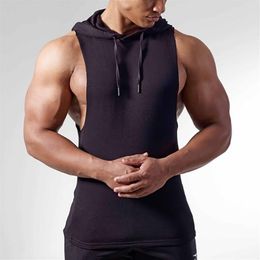 2 pièces Sport hommes Stringer musculation débardeur Fitness Slim Fit gilet solide Gym coton Singlet réservoirs Fitness vêtements Tanks243K