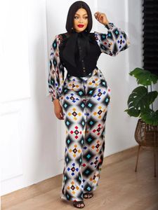 2-delige damesset lente zomer shirt met lange mouwen blouse top en broek past outfits mode kantoor dame bijpassende sets outfit 240325