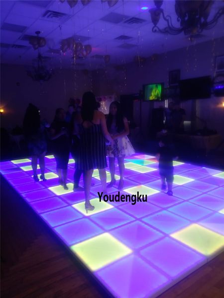 2 piezas 100CM * 100CM 432 Uds LED RGB iluminar el suelo del disco impermeable rgb color led pista de baile dmx led pista de baile