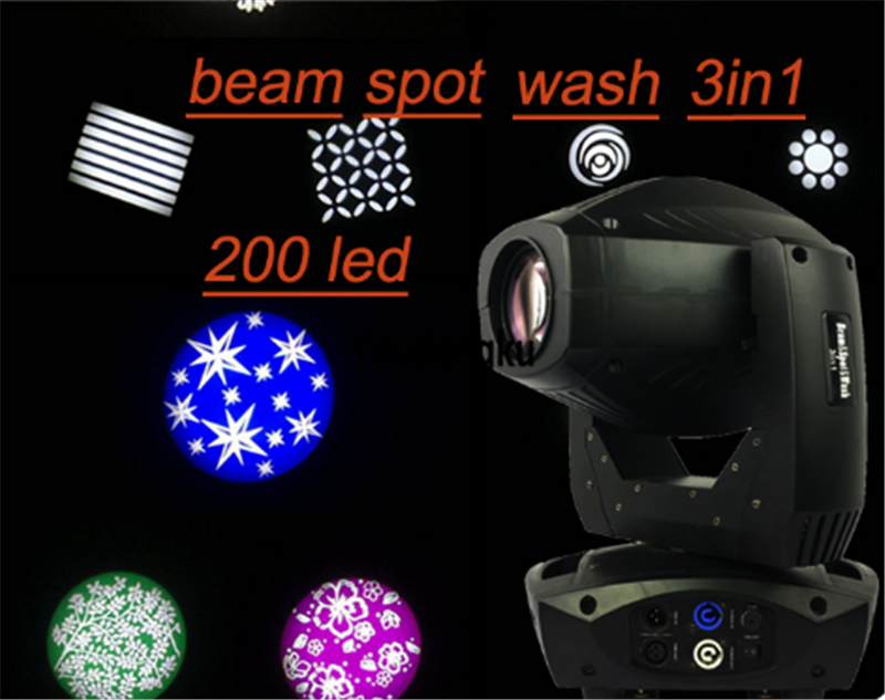 2pcs spot LED testa mobile 200W luce 3in1 lavaggio fascio Lyre ha condotto le luci a testa mobile