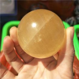 2 stuks 4-5 cm Natuurlijke Citrien Calciet Quartz Crystal Sphere Ball Healing oranje ijsland stenen bol kristallen bol goedkope 213 H