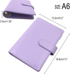 2 pièces A6 PU en cuir cahier liant budgétaire rechargeable pour le papier de remplissage A6, couverture de classeur de planificateur personnel avec boucle magnétique