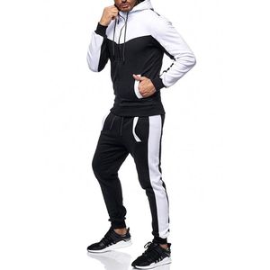 Trainingspakken heren 2 stuks herfst rennen trainingspak mannen rits hoodie jas sweatshirt + broek sport set gym kleding heren sportwear outfit 3