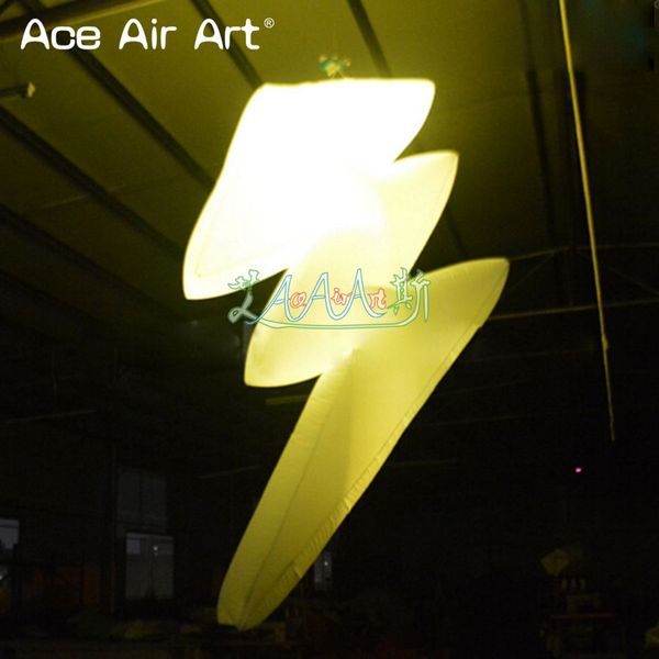 2 Piezas Hermoso Modelo de Relámpago Inflable Colgante con Luz Led Colorida Cosas Naturales para Evento/Promoción/Actividades Decoración Hecho por Ace Air Art