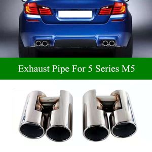 2 pièces Double Tubes tuyau d'échappement pour BMW série 5 mise à jour M5 silencieux en acier inoxydable système d'échappement 2014-2018