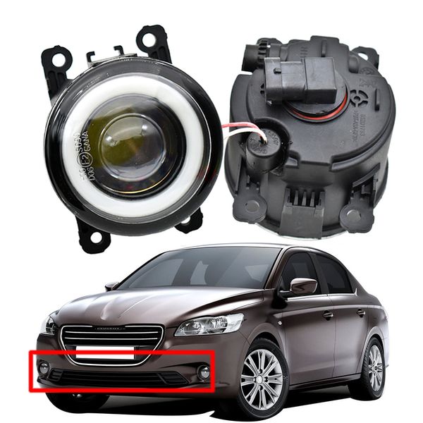 2 piezas de luces antiniebla LED DRL de alta calidad Angel Eye 12v H11 con luz antiniebla para Peugeot 301 2012-2020