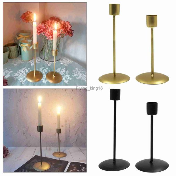 2 pièces fer cône bougeoir bougeoir porte-bâtons décor pour fête de mariage Table pièce maîtresse ornement HKD230825