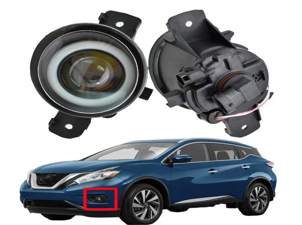 2 piezas LED DRL luces antiniebla de alta calidad Angel Eye 12v H11 luz antiniebla para Nissan Murano 201520179005537