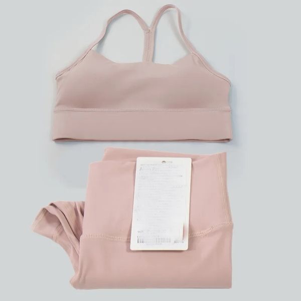 2 pièces Lu Femmes Yoga Set Gym Top haut de soutien-gorge en forme de soutien-gorge en Y