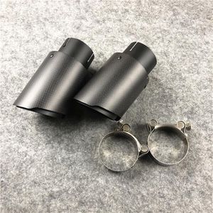 2 piezas de fibra de carbono negro mate Universal Akrapovic puntas de silenciador de escape Auto Cover Styling2663