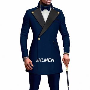 2 Stuks Heren Busin Suits Regular Fit Notch Revers Prom Smoking Voor Bruiloft Blazer + Broek Pantales Hombre Mannen kleding 12WV #