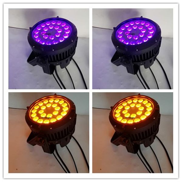 2 pièces 24x18 watts rgbwa uv quad led par canettes led étanche par can ip 65 led par lumière