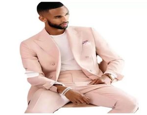 2 piezas Pink Bode Boded Bledos Slim Fit Costume Homme Men Suits Tuxedo Terno Masculino Prom Groom Formal Wear Blazer Made Ja9880707