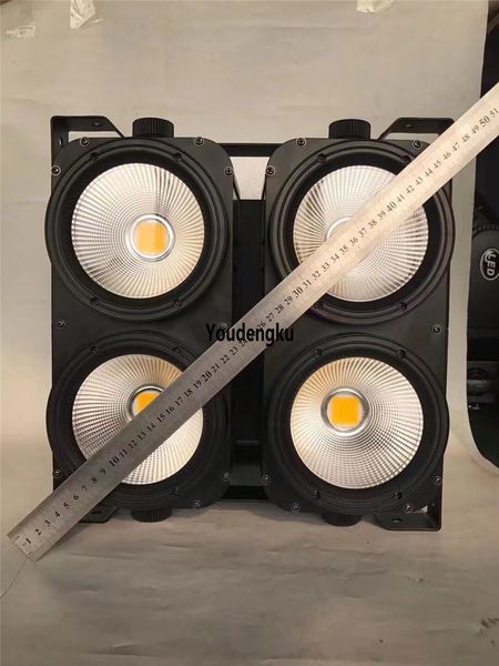 2 piezas profesional 4x100w COB LED BLINDER luz de escenario de audiencia 2 en 1 CW 4 ojos 100w Matrix Blinder light