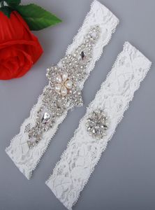 2 pièces ensemble jarretières de mariée pour mariée dentelle jarretières de mariage sexy image réelle perles cristaux de verre pierres à la main pas cher mariage L9191408