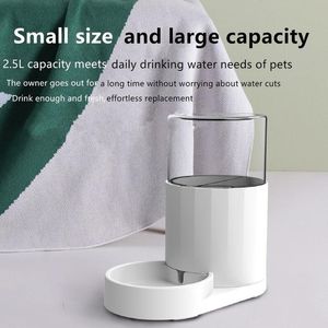 2 Piecesset chat bols d'alimentation pour chien mangeoires automatiques distributeur d'eau fontaine bouteille pour bol et boire Y200917