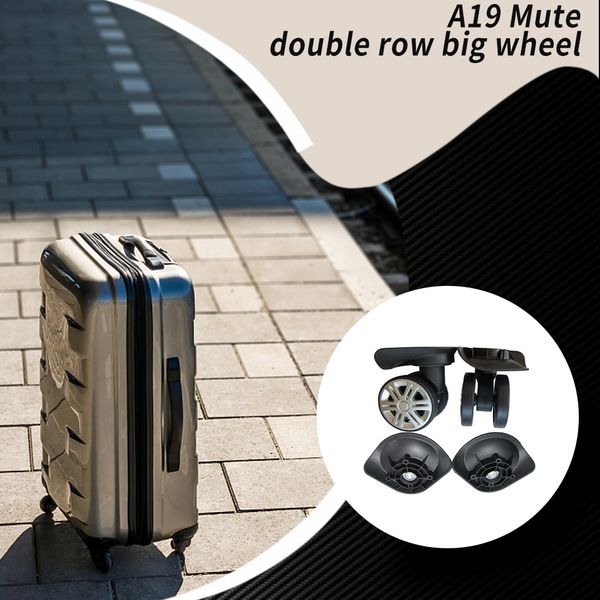 2 pièces Roues de valise Remplacement des bagages de voyage en cours de rouleau pivotant bricolage à faible bruit de bricolage
