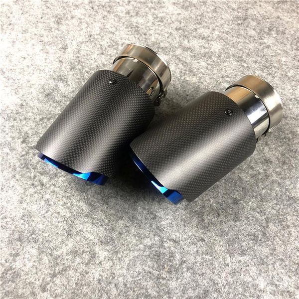 2 pièces universel Akrapovic vrai mat en Fiber de carbone embouts de silencieux d'échappement pour voiture arrière Pipes288Z