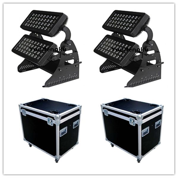 2 piezas con flightcase Outdoor pr city color 5in1 rgbwa wall wash 72 * 15W rgbwa doble cabezal led wall wash light