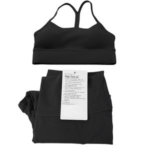 Ensemble de Yoga 2 pièces pour femmes, survêtement, vêtements de sport, haut de gymnastique, soutien-gorge en forme de Y, Fitness, taille haute, Leggings d'alignement LL, ensemble d'entraînement, vêtements de course à pied