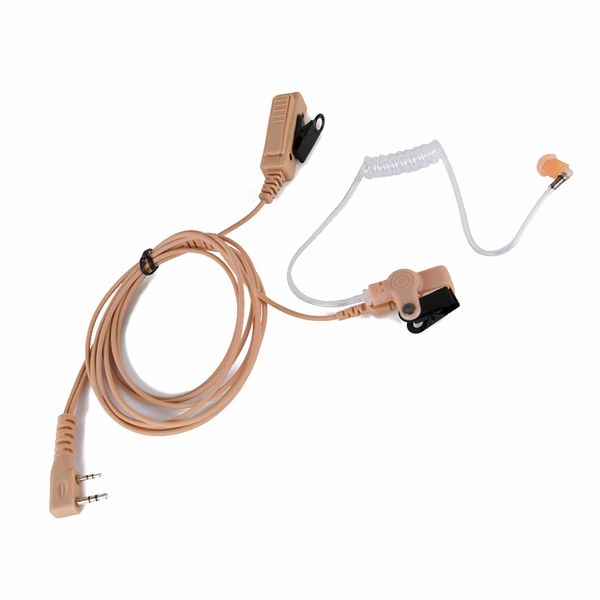 Auriculares de aire de Color carne Beige de 2 pines, accesorios para Walkie Talkie, auricular con micrófono para PTT Baofeng UV-5R UV-5RE UV82