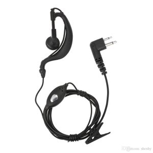 2 PIN Earpiece Headset PTT with Microphone Walkie Talkie Ear Hook Interphone Earphone for BAOFENG UV5R Plus BF-888S UM K/M Plug