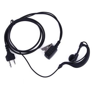 Auricular con gancho para la oreja PTT de 2 pines, micrófono para MIDLAND Walkie Talkie G6/G7/G8 R8T6