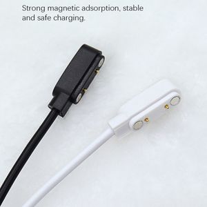 2 broches de charge magnétique Strong Câble USB Ligne de charge corde corde de cordon noir Couleur blanche pour les montres intelligentes universelles