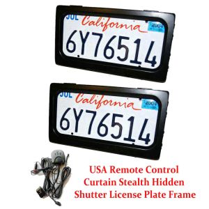 2 Platen/Set Amerikaanse Standaard Elektrische Stealth Nummerplaat Frame Remote Kit Hide-Away Shutter Cover Up LL