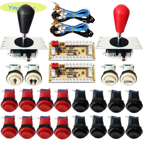 2 joueurs arcade joystick kit zérolay Mando USB Encodeur de type Happ Bouton sur PC Raspberry PI 240410