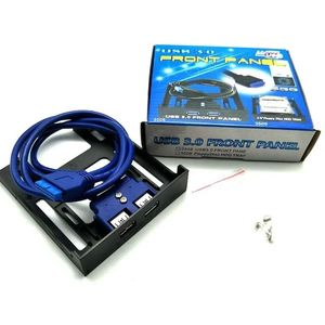 2 Port USB 3.0 voorpaneel 20 pin USB3.0 Hub Uitbreiding Bay Adapter Plastic beugel voor pc -bureaublad 3,5 inch floppy Bay