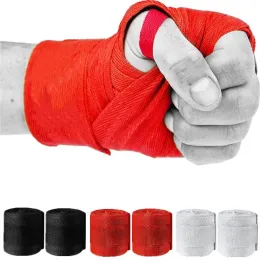 Bandage de boxe en coton de 2.5M, 2 rouleaux de sangles de sport, gantelets Sanda, gants à main MMA, enveloppes de ceinture, Bandage pour la compétition