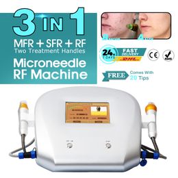 2 poignées séparées Microneedle Fractional RF Face Lift Machine deux ans de garantie