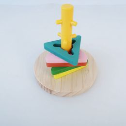 2 set de madera para pájaros de entrenamiento de loros de juguete Plástica Anillo de plástico Entrenamiento de inteligencia Chew Bird Toy Supplies Intelligence Bird Toy