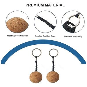 2 sets kurk -balvormige sleutelhanger gemaakt van zuiver hout en leeg materiaal aanpasbare sleutelhanger buiten sport sleutelhanger spijkerbroeken