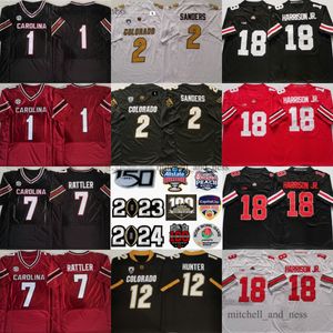 2 Shedeur Sanders Colorado Buffaloes 12 Travis Hunter Jersey NCAA Football 18 Marvin Harrison Jr. Spencer Rattler Deebo Samuel Maillots Uniforme Homme Femme Jeunes Enfants