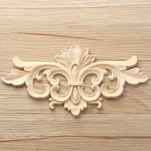 2 Size Vintage Unpainted Wood Carved Decal Corner Onlay Applique Frame voor Huismeubilair Muurkast Deur Decoratieve Ornamenten Ambachten