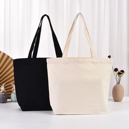 2 maat Wit/zwart blanco patroon canvas boodschappentassen eco herbruikbare opvouwbare schoudertas handtas tote katoenen tas-bag SN6710