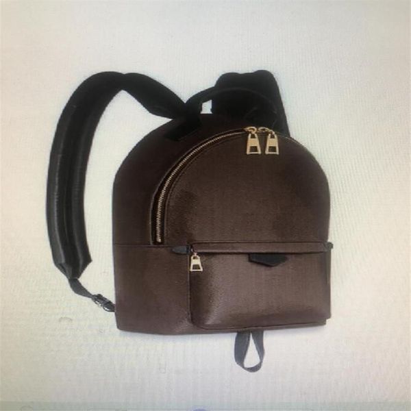 2 tailles Fashion Smooth Zipper Mini sac à dos Enfants en cuir authentique Sac à dos Femme Brown Printing Backpack 448732427