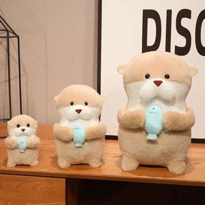 2 tailles Kawaii Toys Sel Sea Farmed Animaux peluches mignonnes Brown Otter Plux Doll Gift For Children
