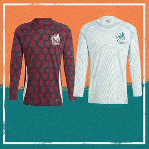 24/25 Mexico Long Sleeve Copa America Soccer Jerseys 2024 Home Chicharito H. Herrera H. Lozano Shirt Raul E. Alvarez C. Vela A. Guardado voetbaluniformen