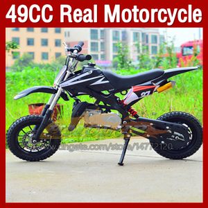 2 temps 49CC ATV tout-terrain Superbike Race Scooter à essence Petits vélos de course Mini moto Adulte Enfants Deux roues Sports Dirt Bike Garçon Fille Cadeaux d'anniversaire