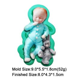 2 style 3d bébé sucre en silicone moule de gâteau bébé garçon et fille Chocalate Silicone Moule bébé et animal Rabbit Bear