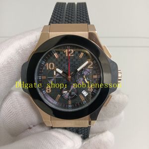 2 -stijl chronograaf horloges echte foto voor heren klassieke zwarte wijzerplaat 18k rosé goud rubberen armband vouw clasp sport quartz beweging chrono polshorloges jurk horloge