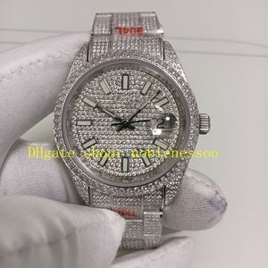 2 -stijl diamanten horloge reële foto voor heren 41 mm saffier kristal volledige diamant dial dial bracelet 904L staal 116334 TW 2824 beweging automatische horloges polshorloges